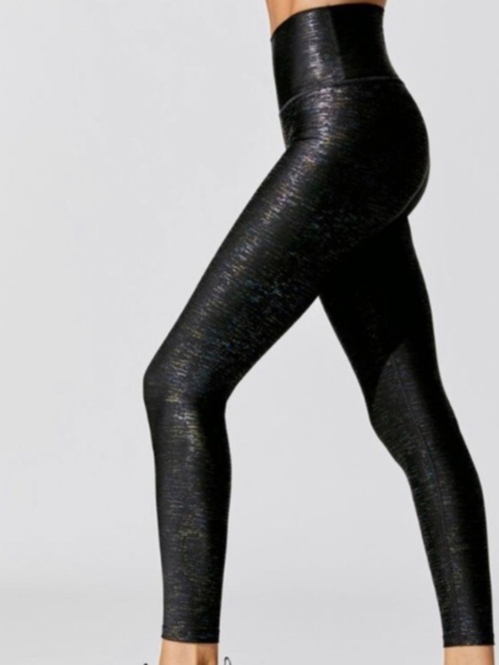 Carbon38 🛍Black Metallic High-Waist Leggings